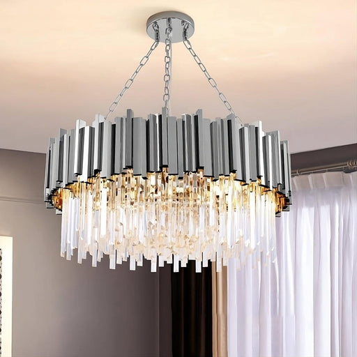 Gio Stainless Steel & Crystal Modern Chandelier-DWHOME