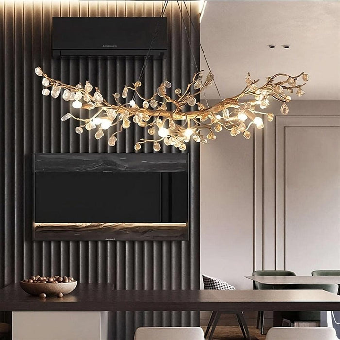 Albero Copper & Natural Crystal Stone Chandelier - DWHOME