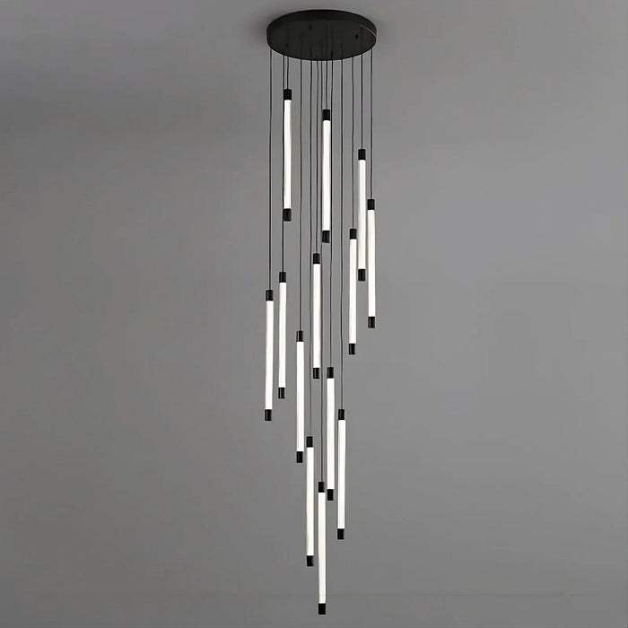 La Barra Staircase Foyer Chandelier, Black - DWHOME