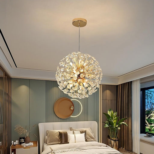 Liano Crystal Dandelion Sphere Ceiling Light-DWHOME
