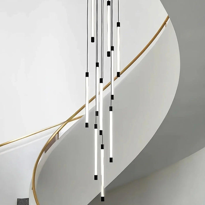La Barra Staircase Foyer Chandelier, Black - DWHOME