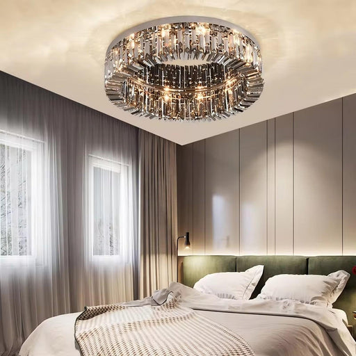 Specchio Smoke Grey Crystal Ceiling Light-DWHOME