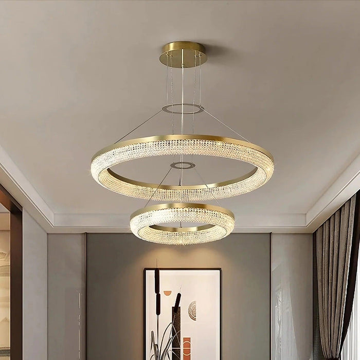 Bergamo Double Ring Crystal Chandelier - DWHOME