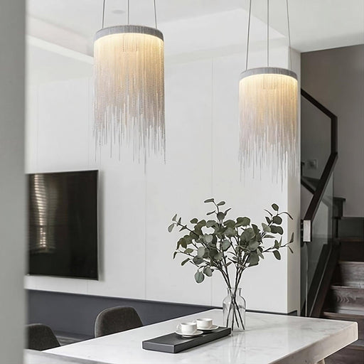 Cadena Chain Tassel Pendant Light Fixture-DWHOME