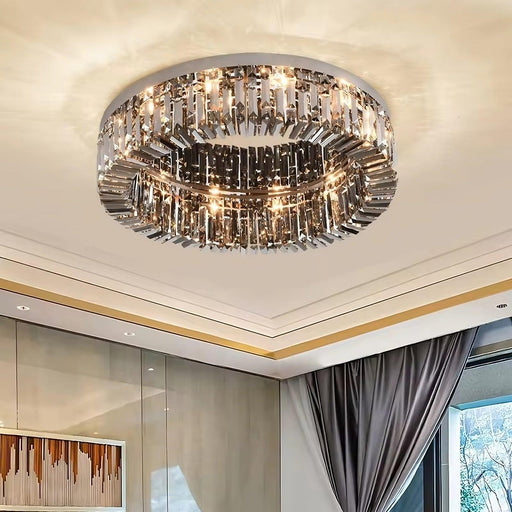 Specchio Smoke Grey Crystal Ceiling Light-DWHOME