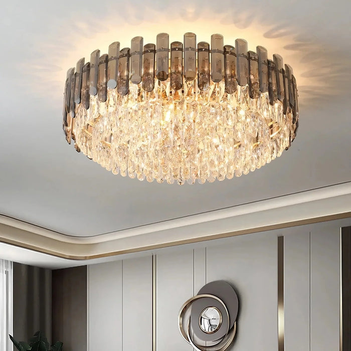 Venice Flush Mount Crystal Chandelier-DWHOME