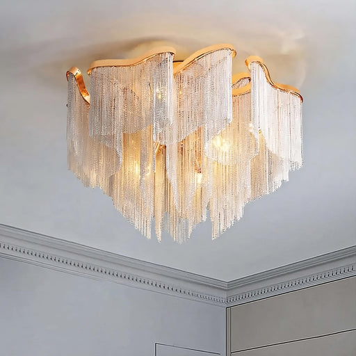 Cadena Chain Tassel Ceiling Chandelier-DWHOME