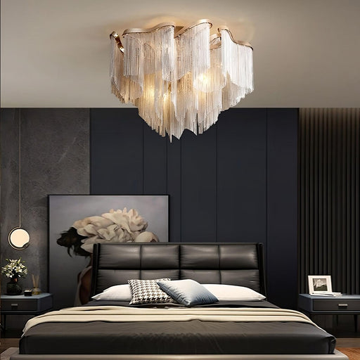 Cadena Chain Tassel Ceiling Chandelier-DWHOME
