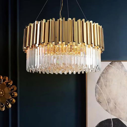 Gio Gold Plated Crystal Chandelier-DWHOME