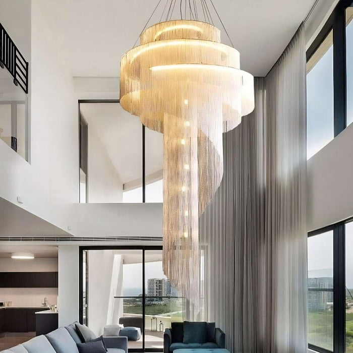Cadena Metal Chain Tassel Entryway Chandelier - DWHOME
