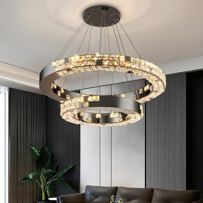 Bacci 2-Tier Crystal Ceiling Chandelier-DWHOME