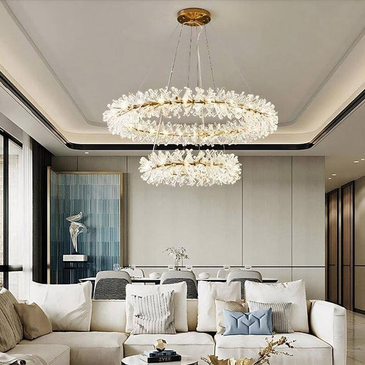 Mira Double Ring Crystal Chandelier-DWHOME
