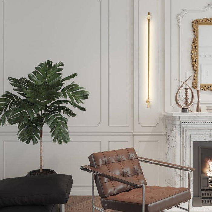Chester Minimalist Line LED Brass Wall Light-DWHOME
