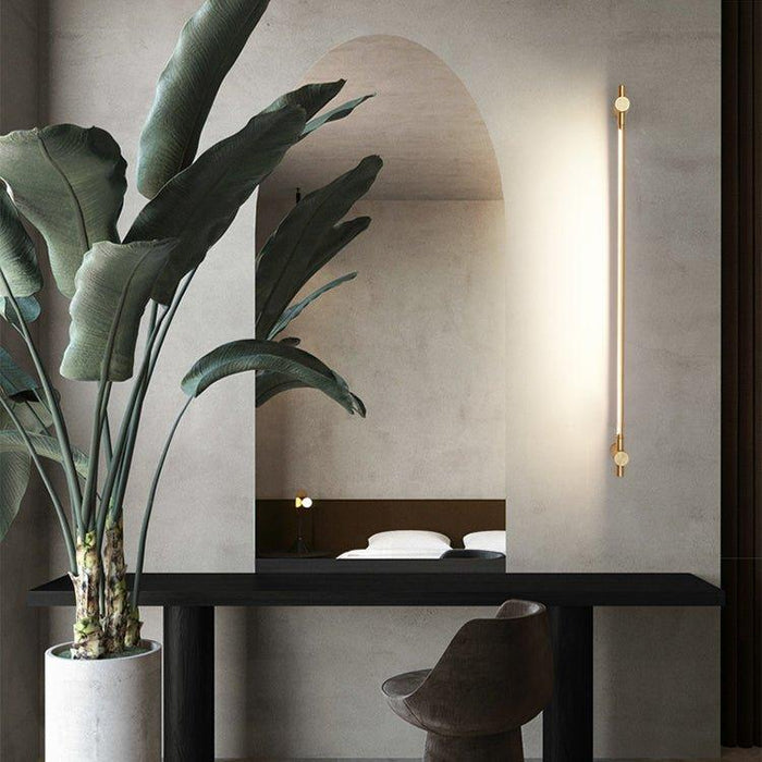 Chester Minimalist Line LED Brass Wall Light-DWHOME