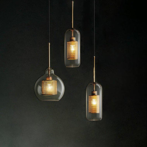 Chiswick Glass Shade Brass Fitting Pendant Light-DWHOME