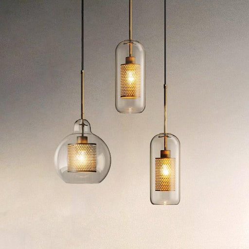 Chiswick Glass Shade Brass Fitting Pendant Light-DWHOME
