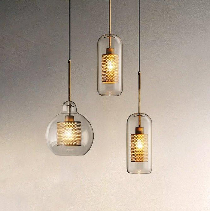 Chiswick Glass Shade Brass Fitting Pendant Light-DWHOME