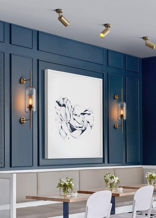 Chiswick Glass Shade Brass Fitting Wall Light-DWHOME