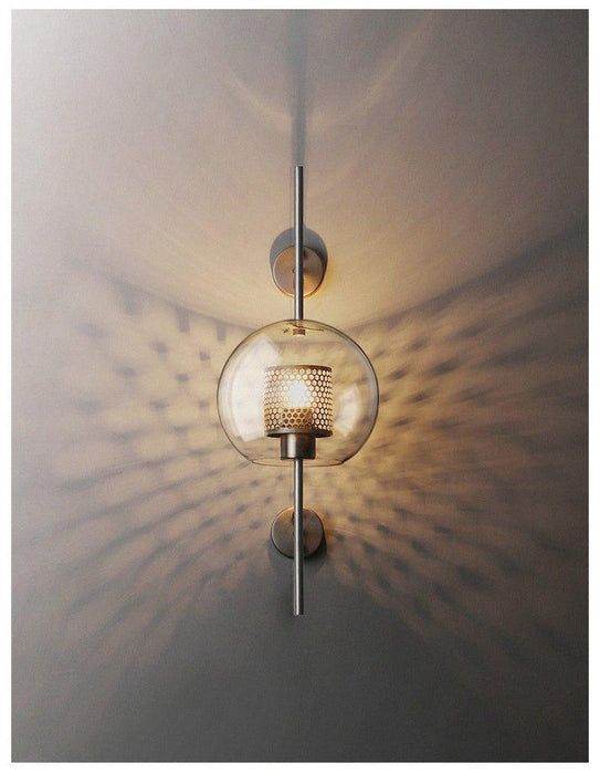 Chiswick Glass Shade Brass Fitting Wall Light-DWHOME