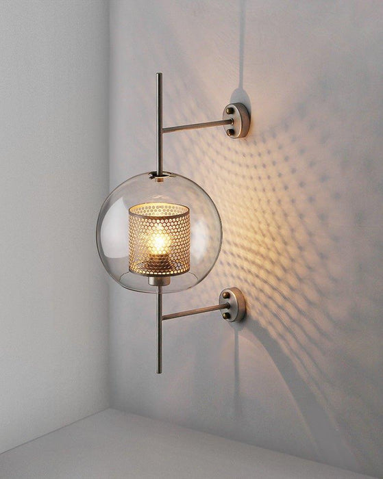 Chiswick Glass Shade Brass Fitting Wall Light-DWHOME