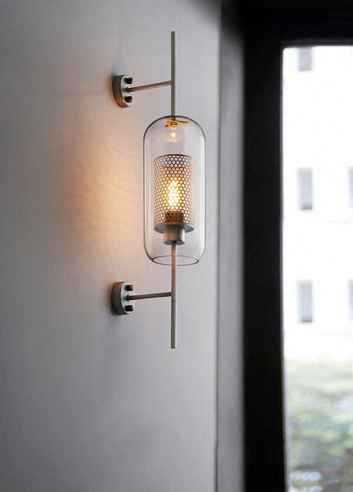 Chiswick Glass Shade Brass Fitting Wall Light-DWHOME