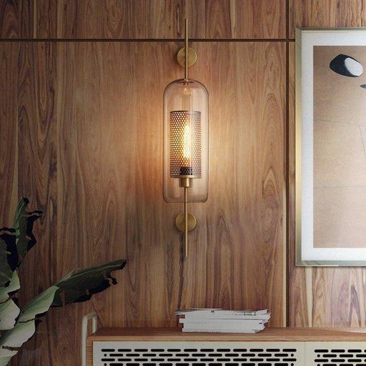 Chiswick Glass Shade Brass Fitting Wall Light-DWHOME