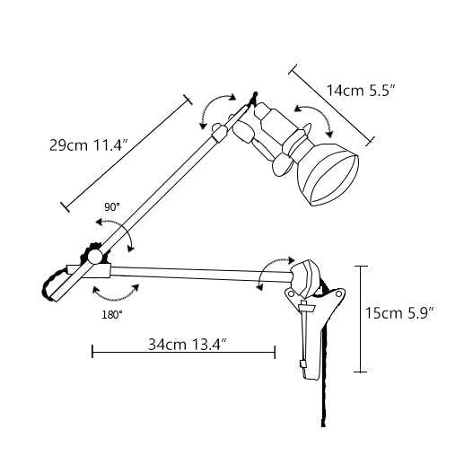 Chrome Mill House Long Arm Industrial Wall Light-DWHOME
