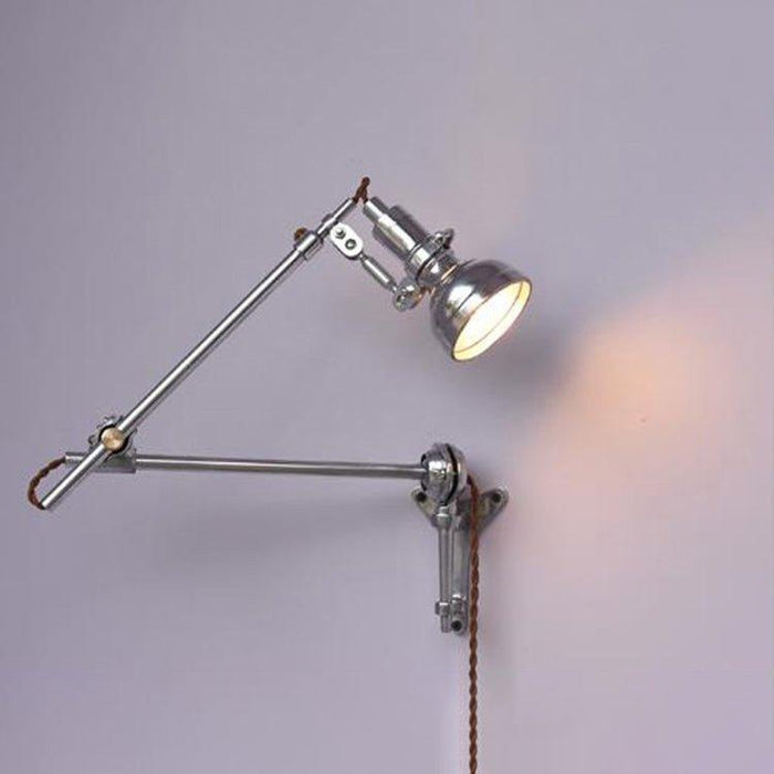 Chrome Mill House Long Arm Industrial Wall Light-DWHOME
