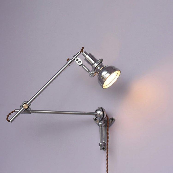 Chrome Mill House Long Arm Industrial Wall Light-DWHOME