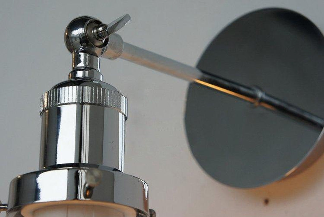 Chrome Wall Light With Glass Cone Shade-DWHOME