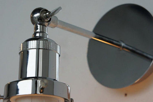 Chrome Wall Light With Glass Cone Shade-DWHOME