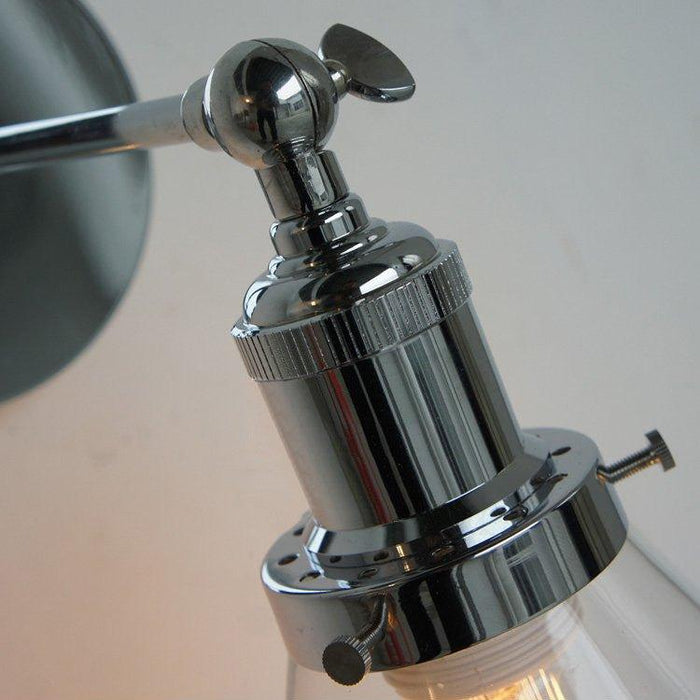 Chrome Wall Light With Glass Cone Shade - DWHOME