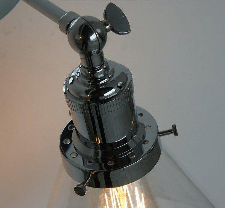 Chrome Wall Light With Glass Cone Shade-DWHOME