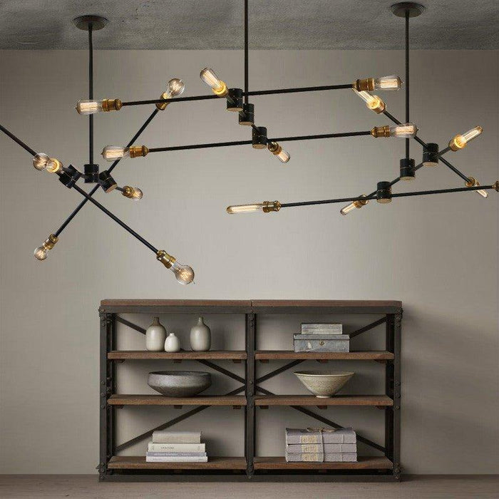 Circa Black Industrial Pendant Light With Brass Fitting - DWHOME