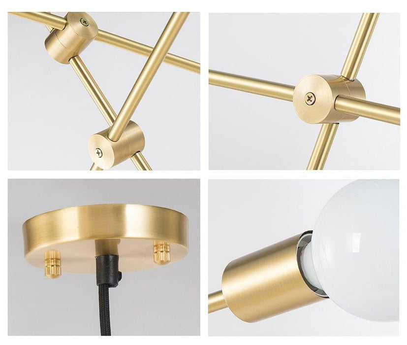 Circa Brass Line burst Mid Century Pendant Light - DWHOME