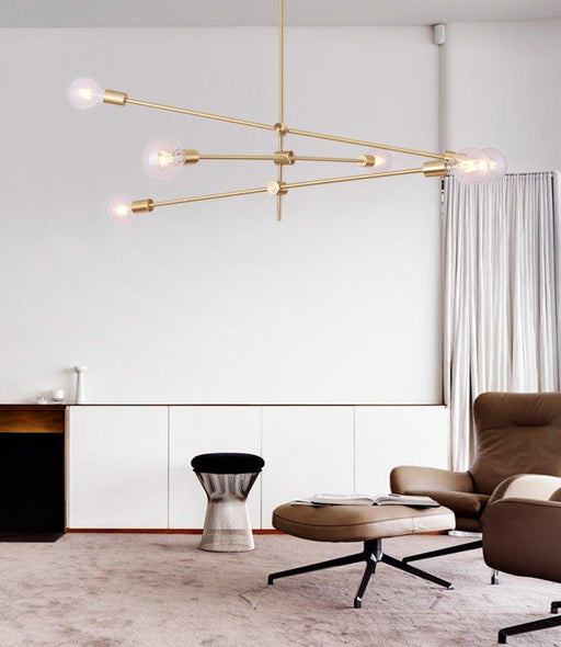 Circa Brass Line burst Mid Century Pendant Light-DWHOME