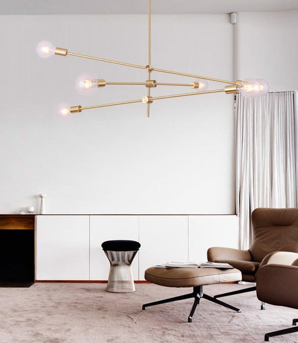 Circa Brass Line burst Mid Century Pendant Light - DWHOME