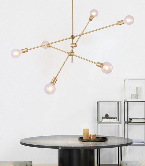 Circa Brass Line burst Mid Century Pendant Light - DWHOME
