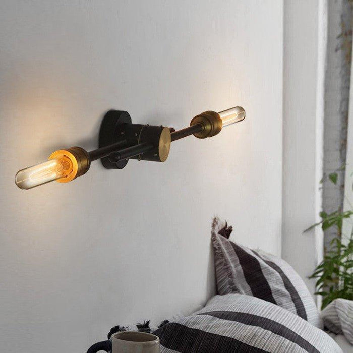 Circa Duo Industrial Wall Light With Brass Fitting - 2 heads - DWHOME