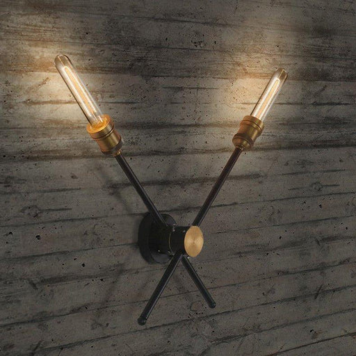 Circa Duo Industrial Wall Light With Brass Fitting - 2 heads-DWHOME