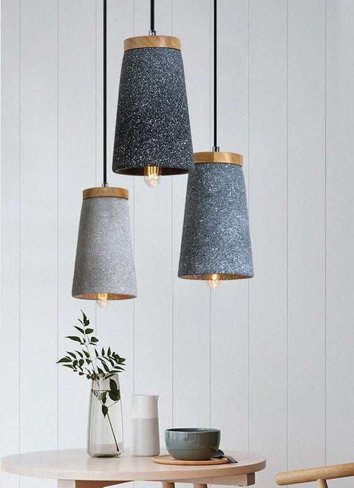Coburg Wooden Top Concrete Shade Pendant Light - DWHOME