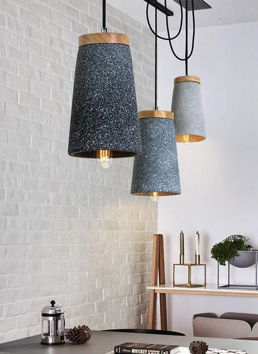 Coburg Wooden Top Concrete Shade Pendant Light - DWHOME
