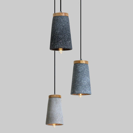Coburg Wooden Top Concrete Shade Pendant Light-DWHOME