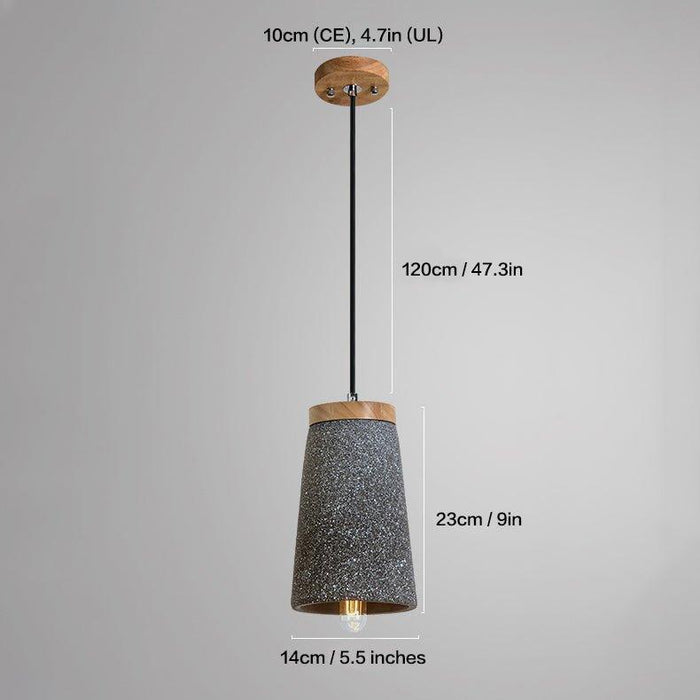 Coburg Wooden Top Concrete Shade Pendant Light - DWHOME