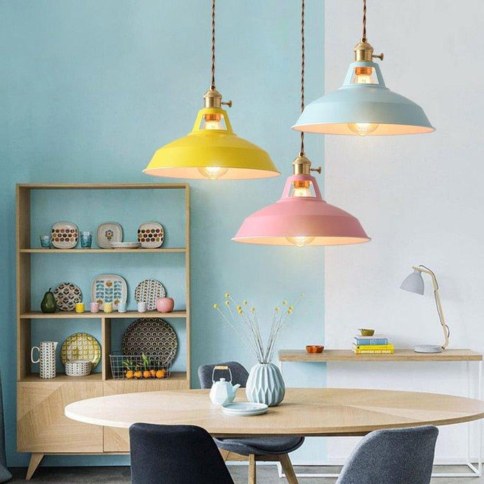 "Pendentifs lumineux avec couvercle coloré - DWHOME"