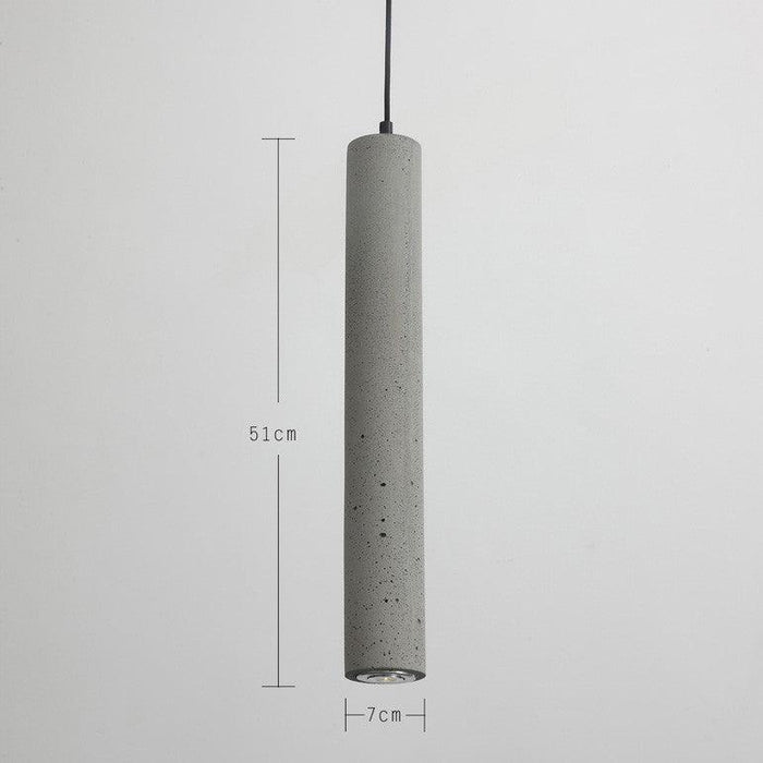 Long Concrete Pipe Minimalist Line Pendant Light - DWHOME