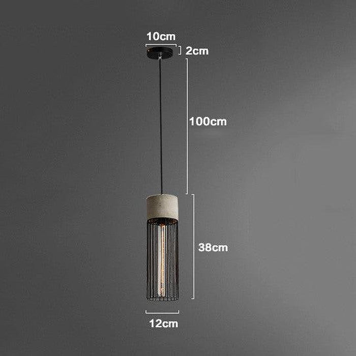 Long Pencil Concrete Cement Minimalist Line Pendant Light-DWHOME