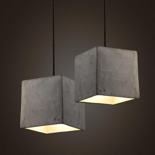 Concrete Odense Cube Pendant Light-DWHOME