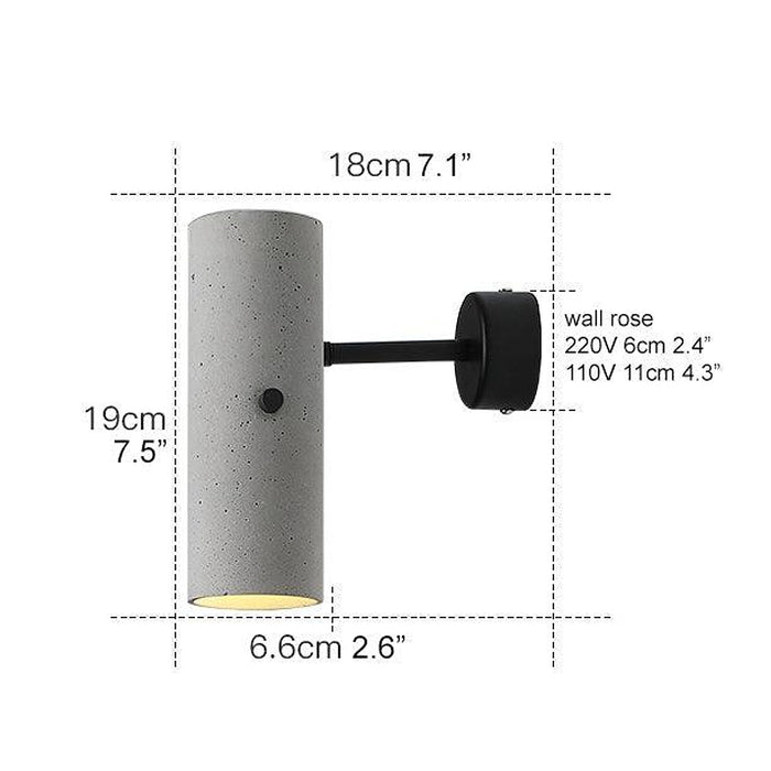 Concrete Pipe Minimalist Line Wall Light-DWHOME