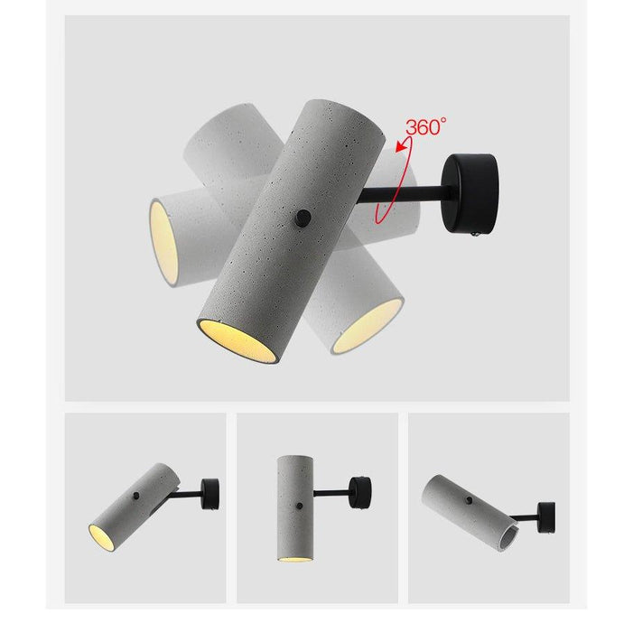 Concrete Pipe Minimalist Line Wall Light-DWHOME